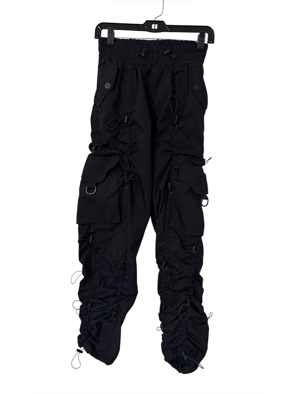Smoke Rise Red Black Cargo Jogger Pants with Utility Drawstrings Size XS